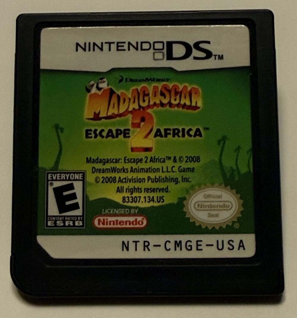 Madagascar Escape Africa 2 Nintendo DS game. Tested DreamWorks